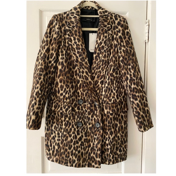 ZARA Leopard Print Jacquard Coat. NWT. Size XS. - Picture 5 of 9